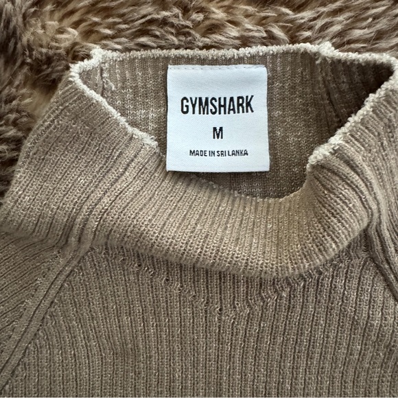 Gymshark PAUSE KNITWEAR LONG SLEEVE TOP Grey Brown Green GS Medium - Picture 11 of 13